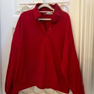 Tuckernuck Red Polo Collar Top XXL